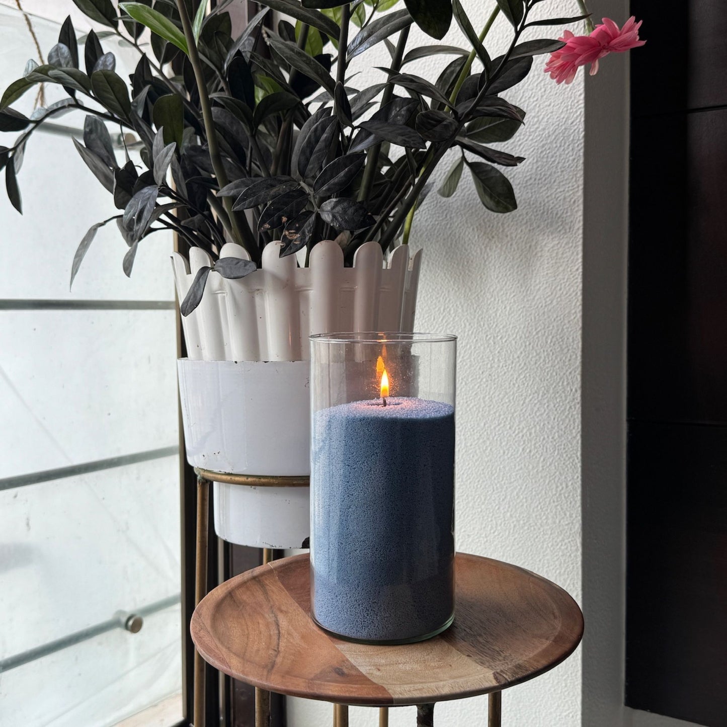 DUSTY BLUE PEARL CANDLE