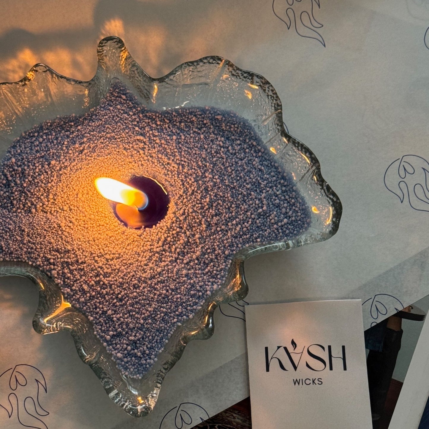 DUSTY BLUE PEARL CANDLE