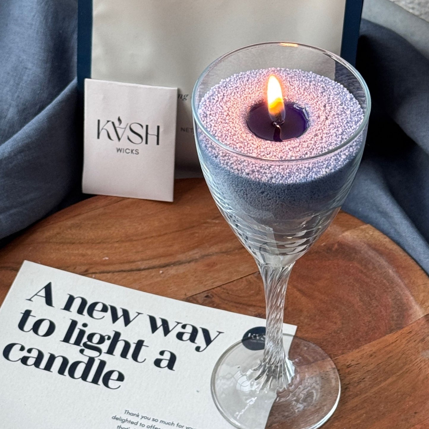 DUSTY BLUE PEARL CANDLE