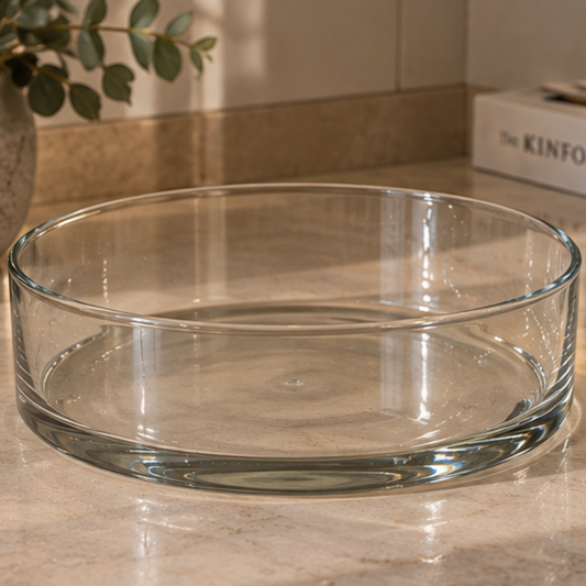 Round Glass Flat Bowl