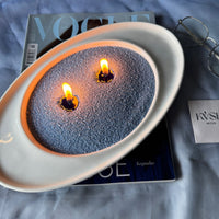 DUSTY BLUE PEARL CANDLE view 1