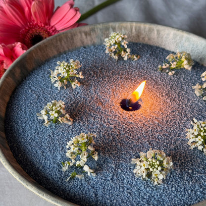 DUSTY BLUE PEARL CANDLE